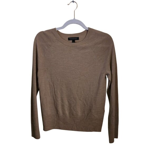 Banana Republic 100% Merino Wool Capsule Wardrobe Camel Crewneck Sweater Size S - Picture 2 of 7